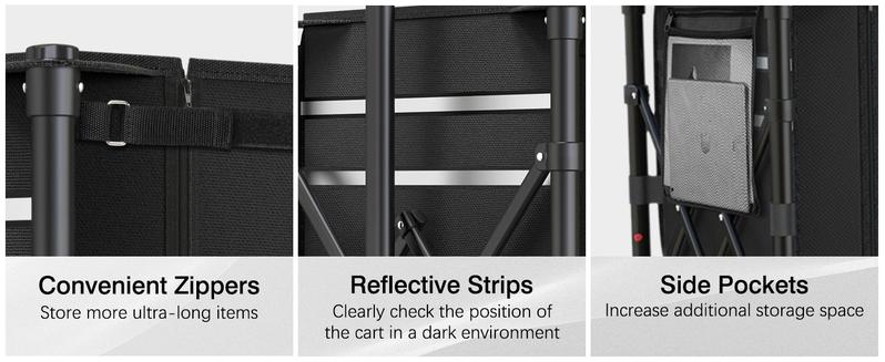 3 in 1 Collapsible Wagon Converts to Bench, 220lbs Foldable Wagon portable Cart ，120L Shopping Cart for Groceries Folding Utility Wagon for  Garden, Camping, Sport, Black Large Capacity camp gear Travel Outdoor Life Reusable Lightweight Compact Modern