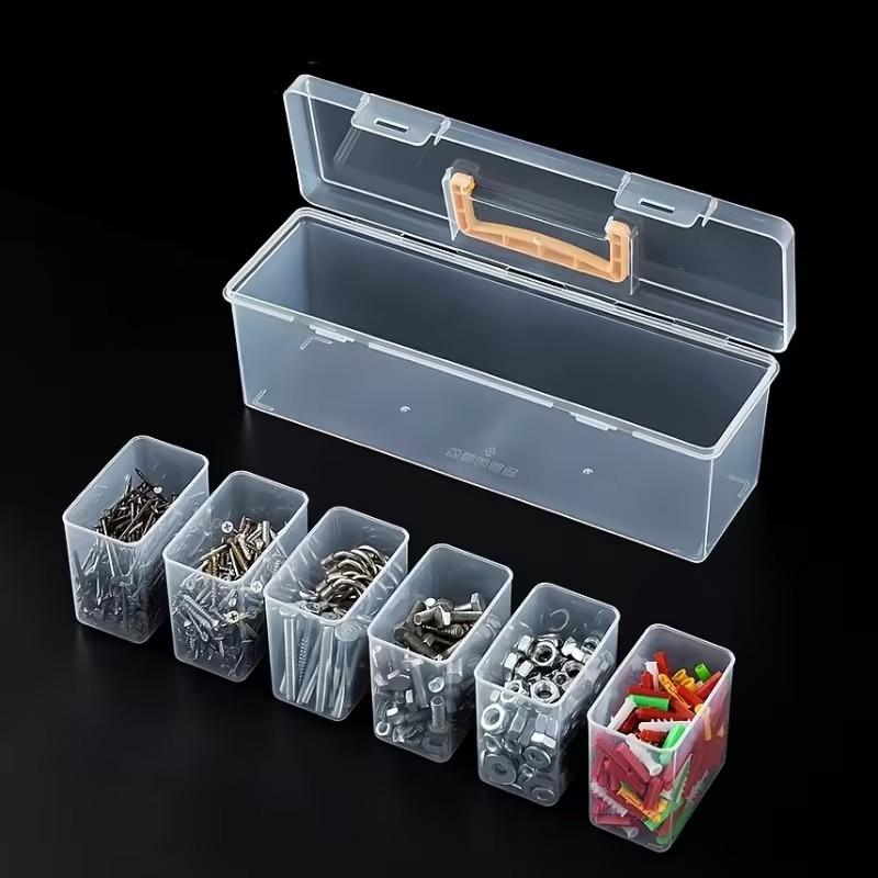 Detachable Layer Tool Storage Box, Multifunctional Plastic Hardware Organizer, Compact Portable Case for Home Garage Car Tools Management, Toolbox Storage Box