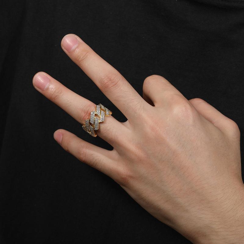 【#R43】New VVS Synthetic Moissanite Wave Rings For Women Men 2 Row Engagement Wedding Hip Hop Fine Jewelry 925 Sterling Silver Ring Gifts