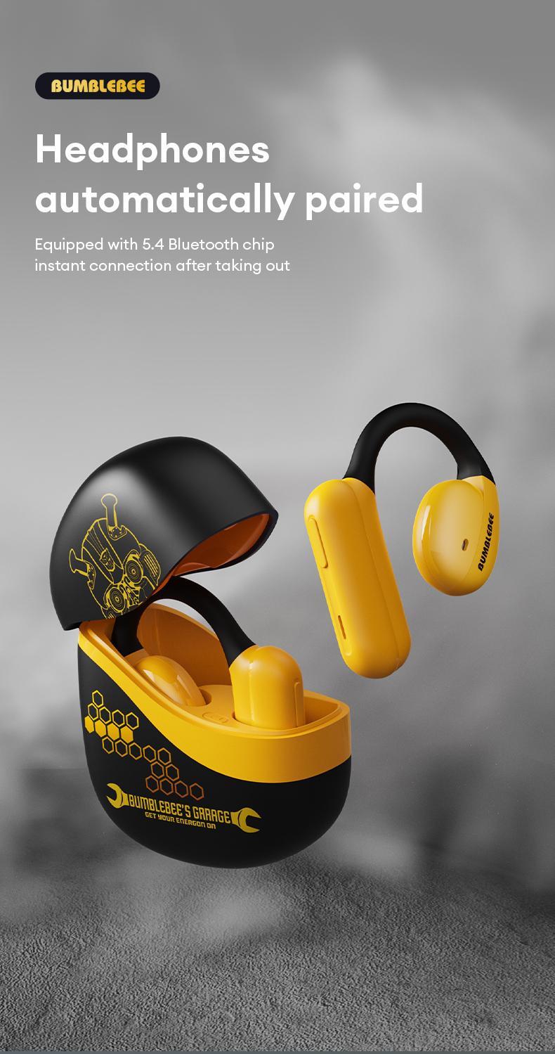 Transformers T21 Ear-Mounted Bluetooth Headset Bluetooth 5.4 360°Stereo Sounds Effects Large Capacity Battery