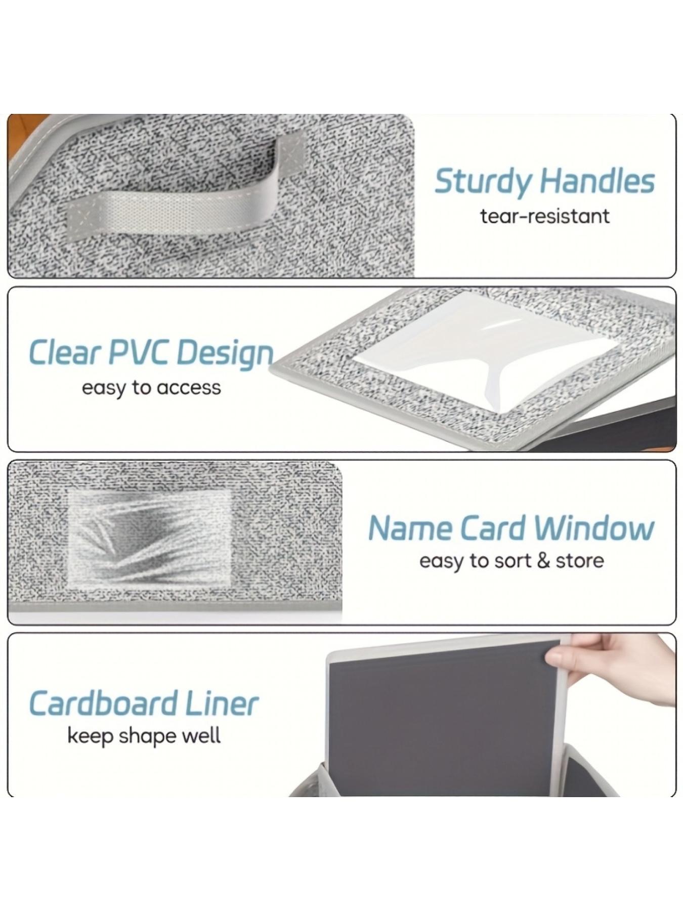 2 Pcs Large Capacity Foldable Storage Boxes with Dual Handles, Flip-Top Organizer Bins, Space-Saving, Sturdy Construction, Perfect for Storing Various Items