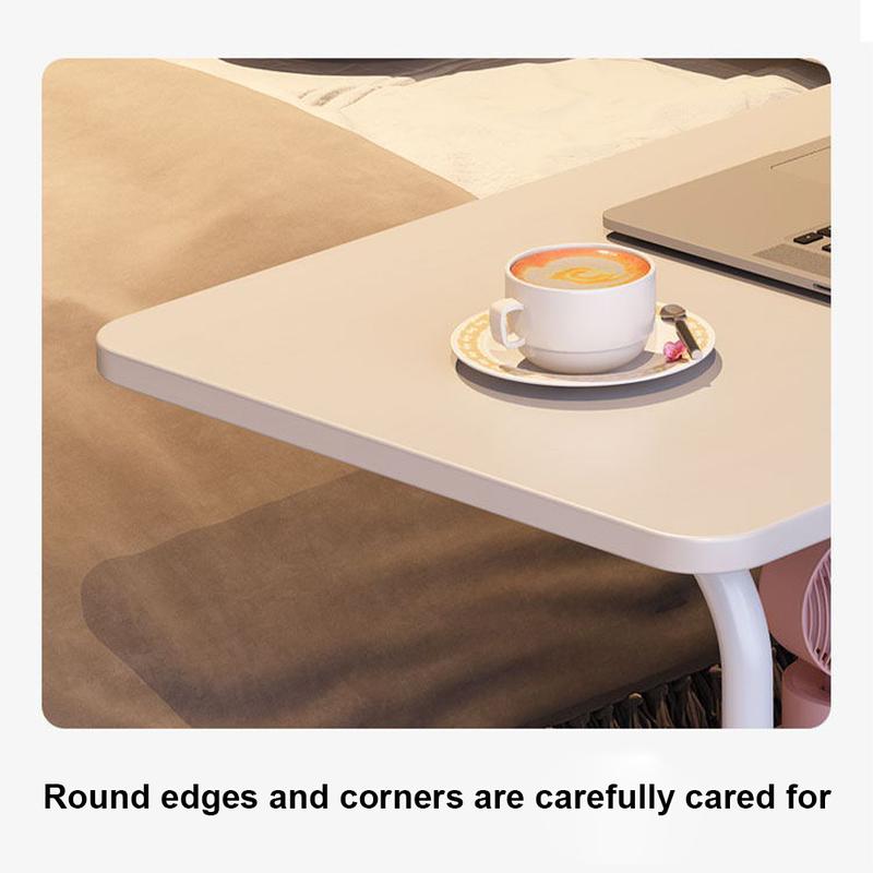 80x40cm Portable Rolling Desk on Wheels Adjustable Height Mobile Computer Desk for Small Space Small Standing Desk with Storage Shelves for Home Office Study