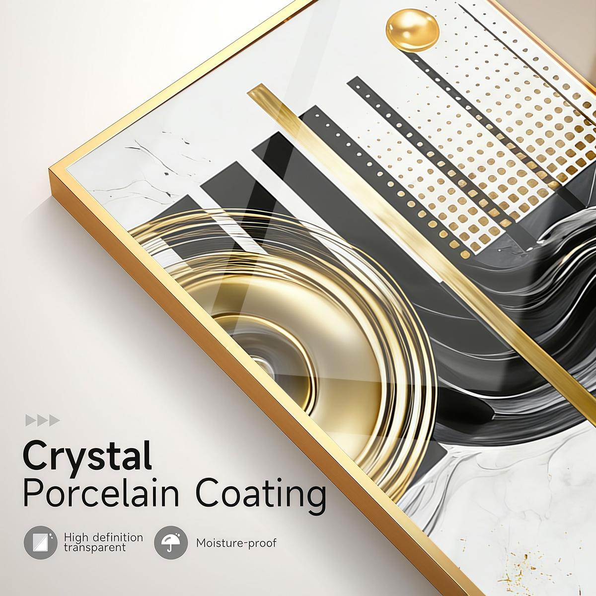 3 Counts Aluminum Alloy Framed Painting, Abstract Black And Gold Fluid Art Pictures, Home Decoration For Living Room, Bedroom, Office, Restaurant, Hallway Wall Decor, Odorless Print Artwork, Luxury Perfect Gift For Friends And Family