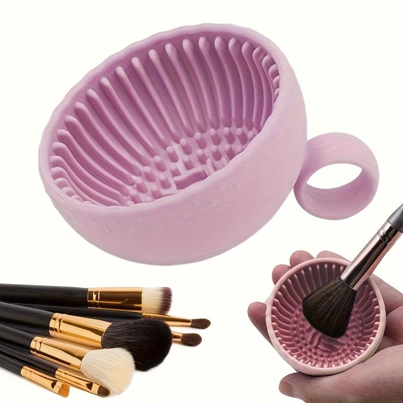 1pc Silicone Makeup Brush Cleaner Bowl - Makeup Brush Cleaning Mat - Soft, Gentle, and Effective Brush Cleaning Solution for Eyebrow, Facial, Brow, Blush, and Eye Brushes