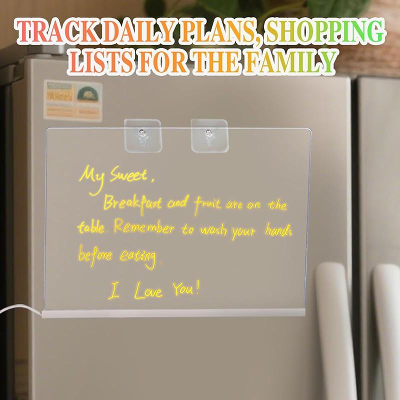 LED Light Drawing Board, Rechargeable LED Drawing Tablet, 13.8x10 Inch Night Lamp, 4 Modes & 7 Colors, Kids Gift, Enlightenment Drawing Board