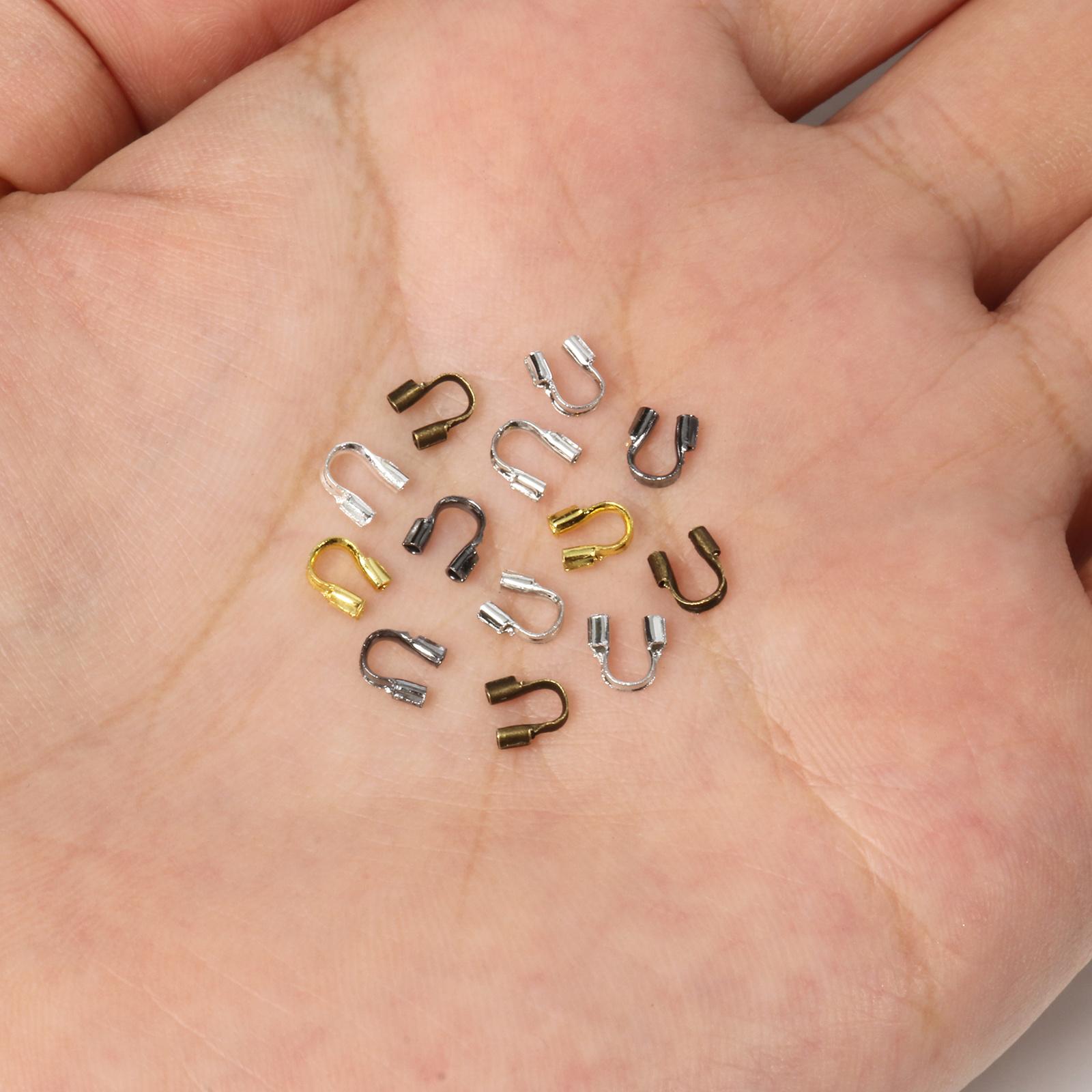 100pcs Wire Protectors Wire Guard Guardian Protectors Loops U Shape Accessories Clasps Connector For Jewelry Making