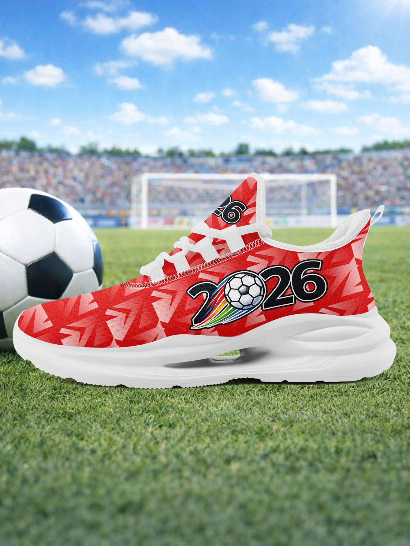 Men's SUI 2026 Football Arrow Graphic  Running Shoes, Clean Breathable Athletic Walking Sneakers, Comfortable Plus Size  Shoes