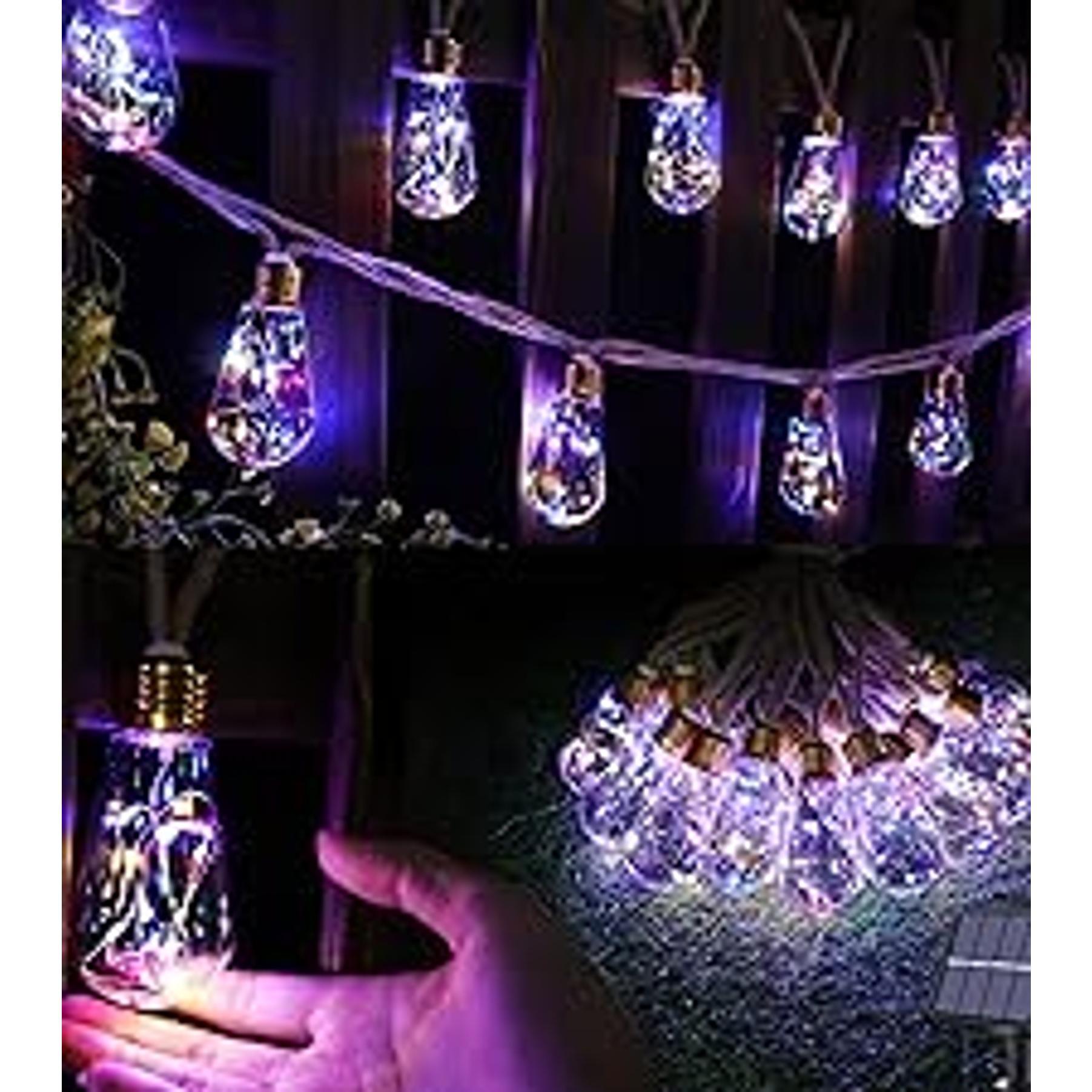 Solar Rope Lights, 66ft 200LED Solar String Lights, 8 Modes Waterproof Solar Outdoor Light, Flexible Clear Trampoline Light for Garden Backyard Patio Deck Porch Pool Tree Decor - Warm White