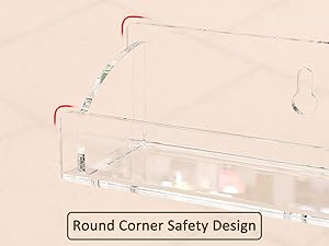 30 Inch Clear Nail Polish Wall Rack with Removable End Caps Set of 6, Acrylic Nail Polish Organizer Wall Mounted,Nail Polish Sorage Shelves for 192 Bottles (30 Inch)