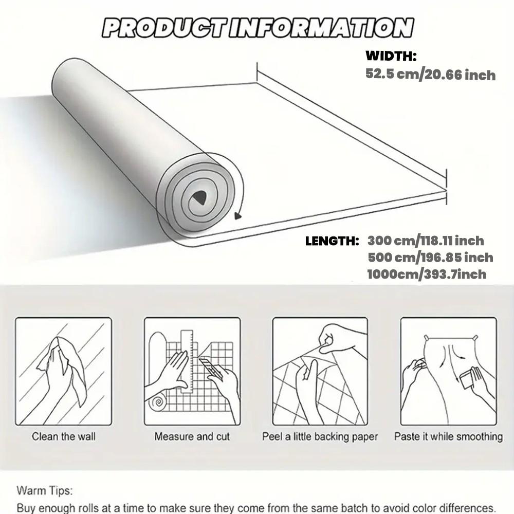 Modern Minimalist Self-Adhesive Wallpaper, Light Non-Woven Material, Moisture-Proof, Suitable for Living Room and Bedroom Decor