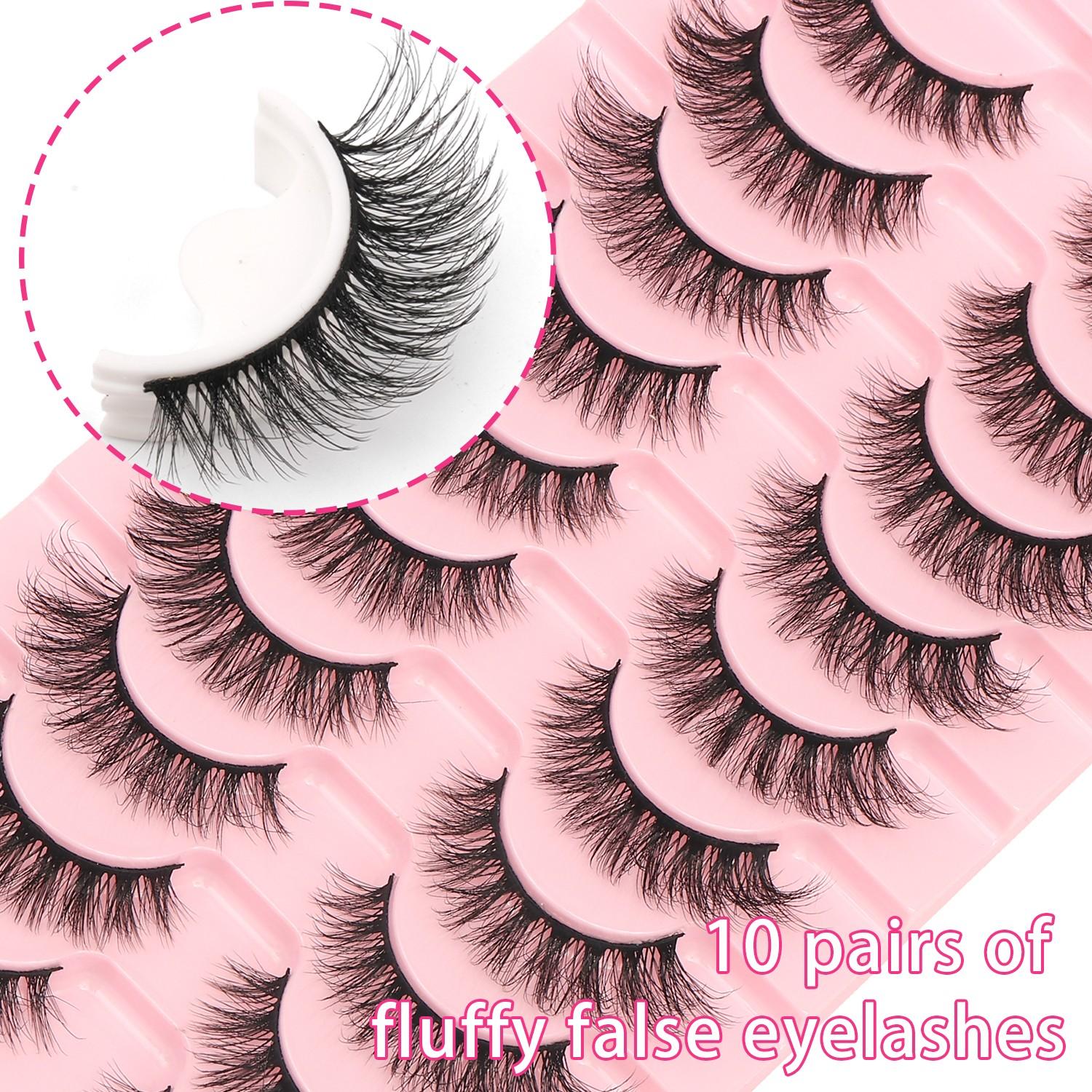 Natural Thin Voluminous Curled Eyelashes, Band, Soft Waterproof Reusable Beginner Friendly, Perfect for Daily Wear Party Travel Gift
