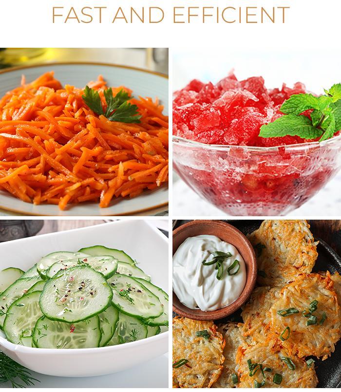 SUSTEAS 6-in-1 Pro Rotary Grater – Crush Ice, Shred Cheese & Slice Veggies with Ease! Secure Suction Base & Hand Guard for Ultimate Control & Safety – Effortless Prep