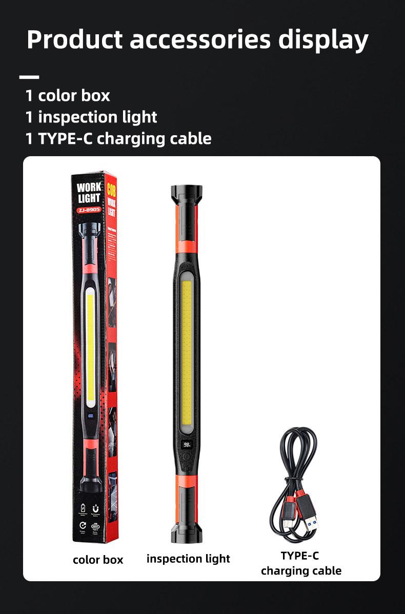 Under Hood Work Light Bar, 3000LM LED Magnetic Light Bar with Hooks, 5200mAh Cordless Rechargeable Hood Light, Single Pack, Ideal for Mechanic, Car Repair & Garage Use