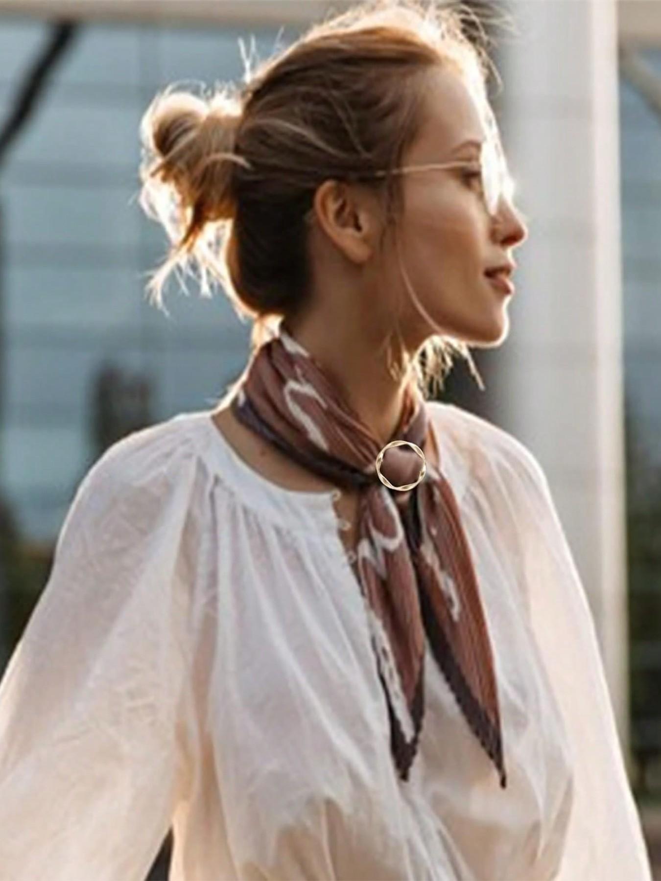 5-Piece Multi-Functional Metal Scarf/tee Clips, Easy Knotting and Waist Cinch Accessories, Ideal for Sewing, Knitting, DIY Crafts