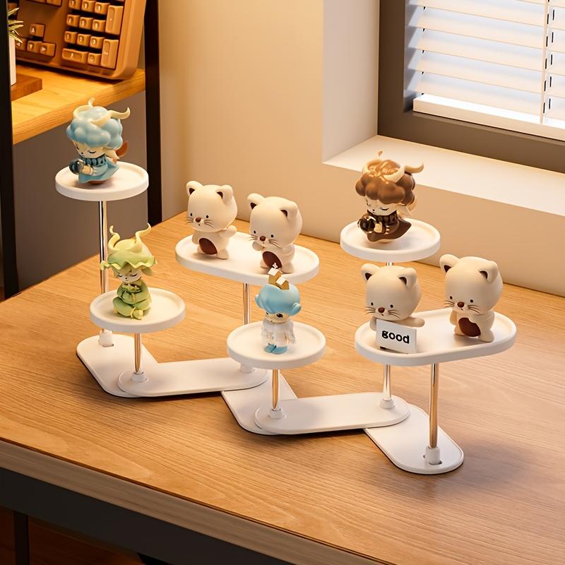 Blind Box Display Stand, 360° Rotating Storage Shelf for Action Figures, Dolls, Collectibles, Free Splicing Expandable Organizer for Desktop, Cabinet, Creative Hips+Stainless Steel Holder