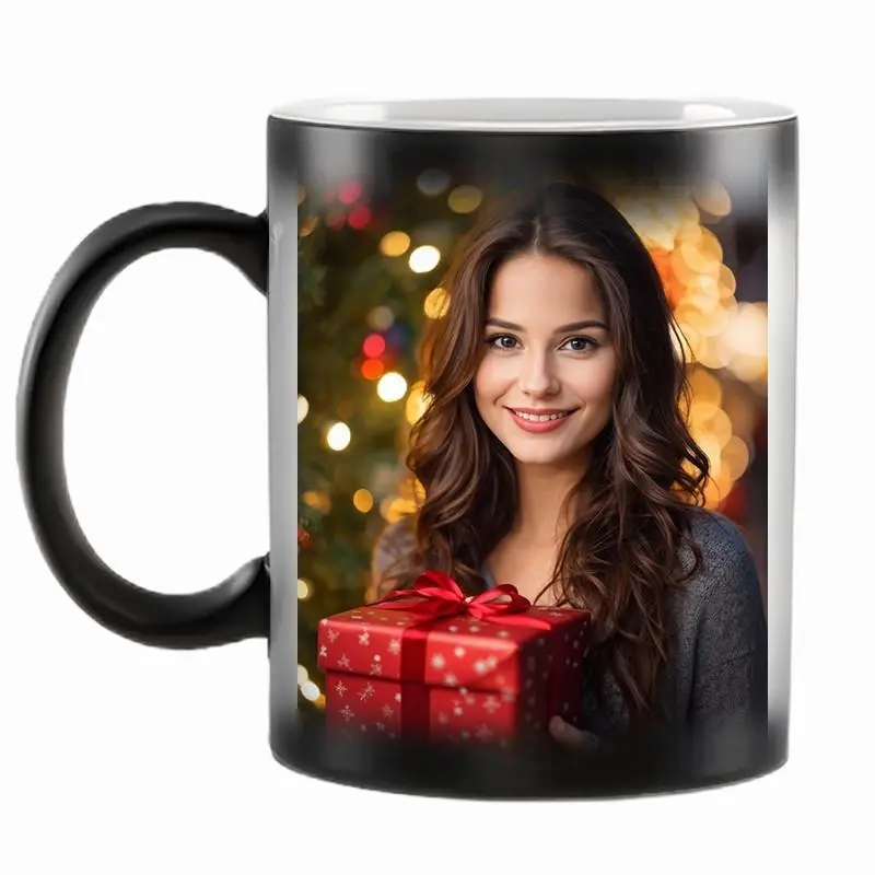 Personalized Photo Color-Changing Mug Temperature-Sensitive Smart Cup with Dual-Sided Photo Personalization Color-Changing Effect (Hot/Cold Drinks) Name/Text/Logo for Christmas Weddings Corporate Gifts Drinkware Tumbler Coffee Reuse