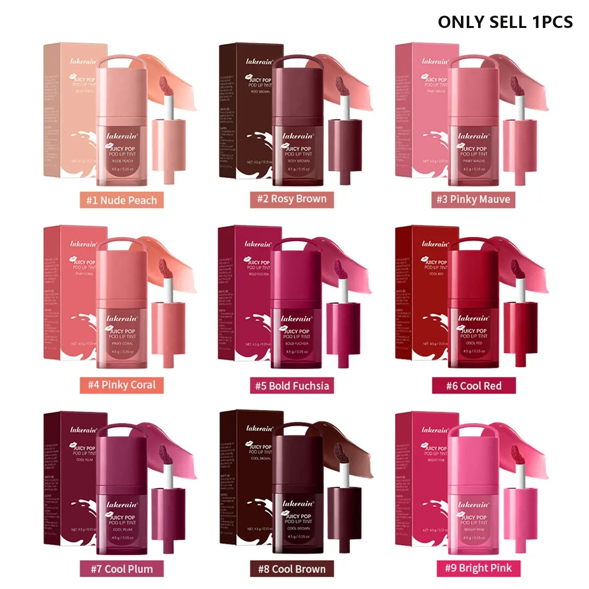 Single Pack 9-Color Juice Lip Gloss, Glossy Lip Gloss, Moisturizing and Nourishing Mirror Finish Glass Water Glow Lip Oil, Long-Lasting Clear Transparency