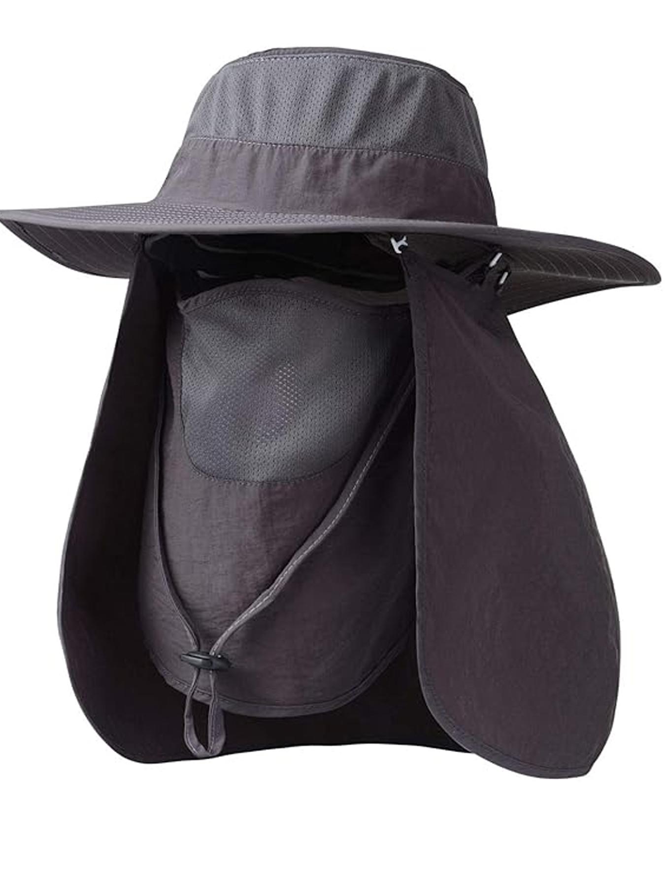 Outdoor UV Sun Protection Wide Brim Fishing Cap with Removable Flap