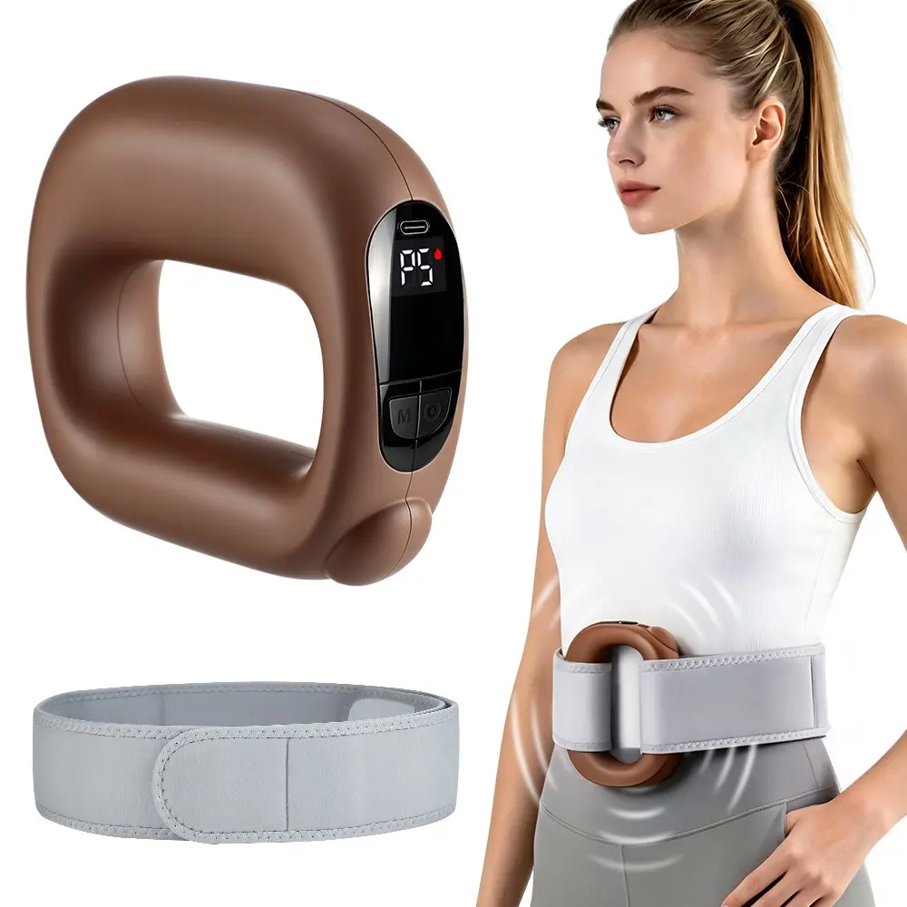 Fascia Ring Deep Tissue Muscle Heat & Vibration Shaping Massager, Shoulder Neck Abdomen Yoga Ring , 5-Level Intensity Mini Massage Device for Athletes and Everyone