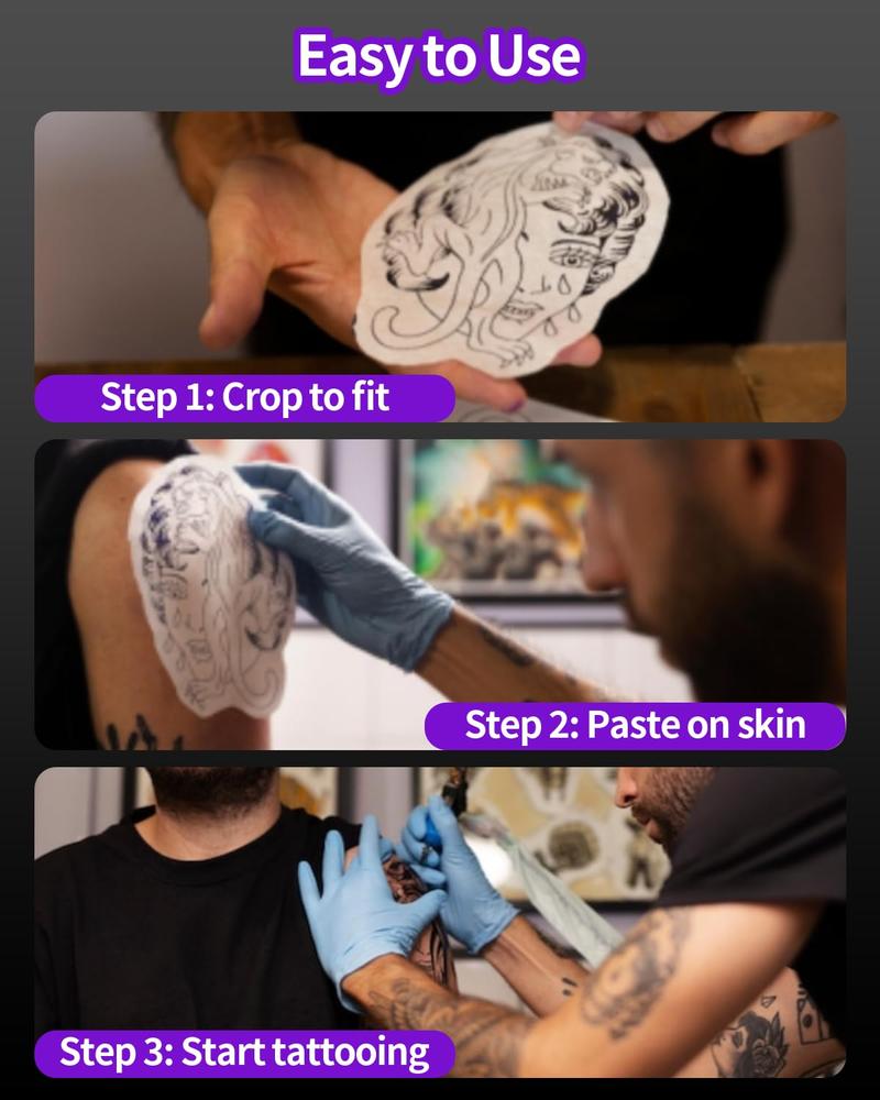 Phomemo M08F Tattoo Printer – Wireless Bluetooth Thermal Printer for Tattoo Artists & Beginners, Compatible with Smartphone, Tablet & PC, Includes 10pcs Transfer Paper, Ideal for On-the-Go Tattoo Transfers