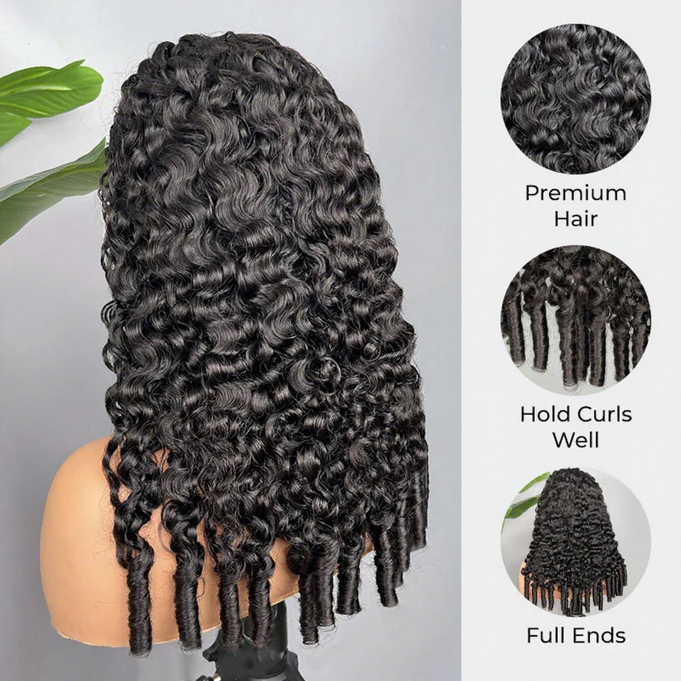 Recool Hair Yaki Loose Body Burmese Curly Yaki Straight V Part Wig Invisible Drawstring Human Hair Wig 180% 250% Density Real Scalp No Leave Out Glueless Wig High-Quality 100% Human Hair Beginner Friendly