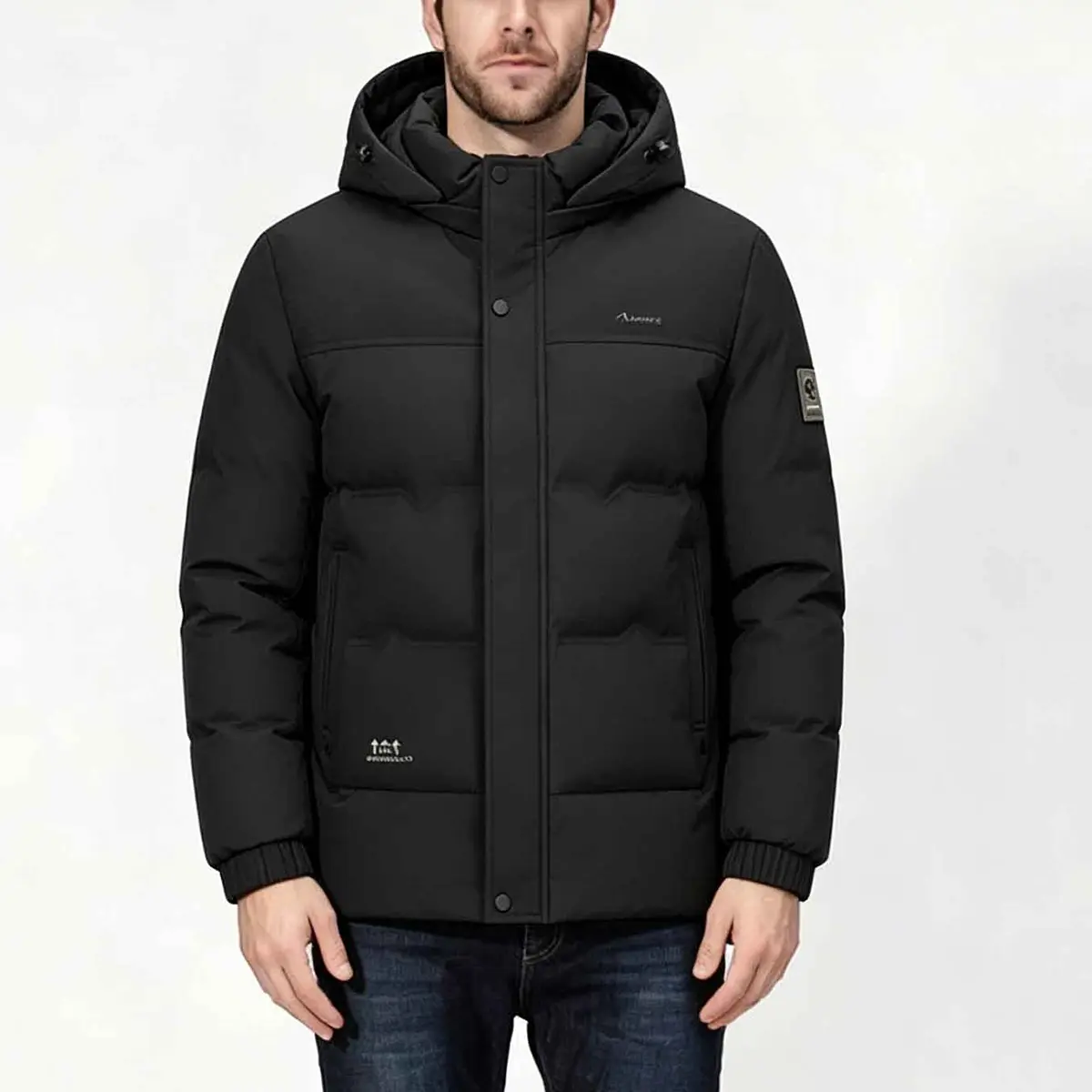 Men's hooded winter jacket, windproof and cold resistant zipper jacket, warm clothing for cold weather, ideal choice for outdoor sports, hiking, daily commuting, travel and city clothing, multifunctional warm winter clothing for winter festivals