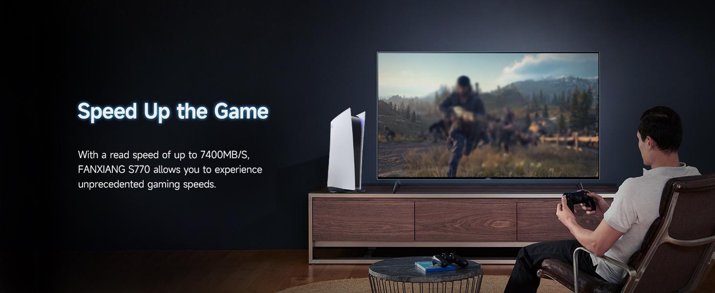 FANXIANG S770/4TB NVMe M.2 SSD for PS5 with Heatsink and DRAM, Up to 7300MB/s PCIe 4.0, Perfect for PlayStation 5 Expansion, Gamers, and IT Professionals