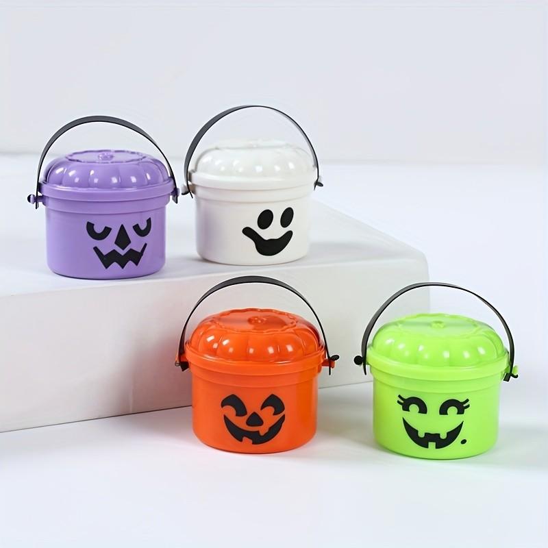 Halloween Retro Cute Plastic Bucket with Pumpkin Face and 'trick or Treat' Text, Durable Water Bucket for Home Decor, Halloween Party Supplies, Festive Supplies