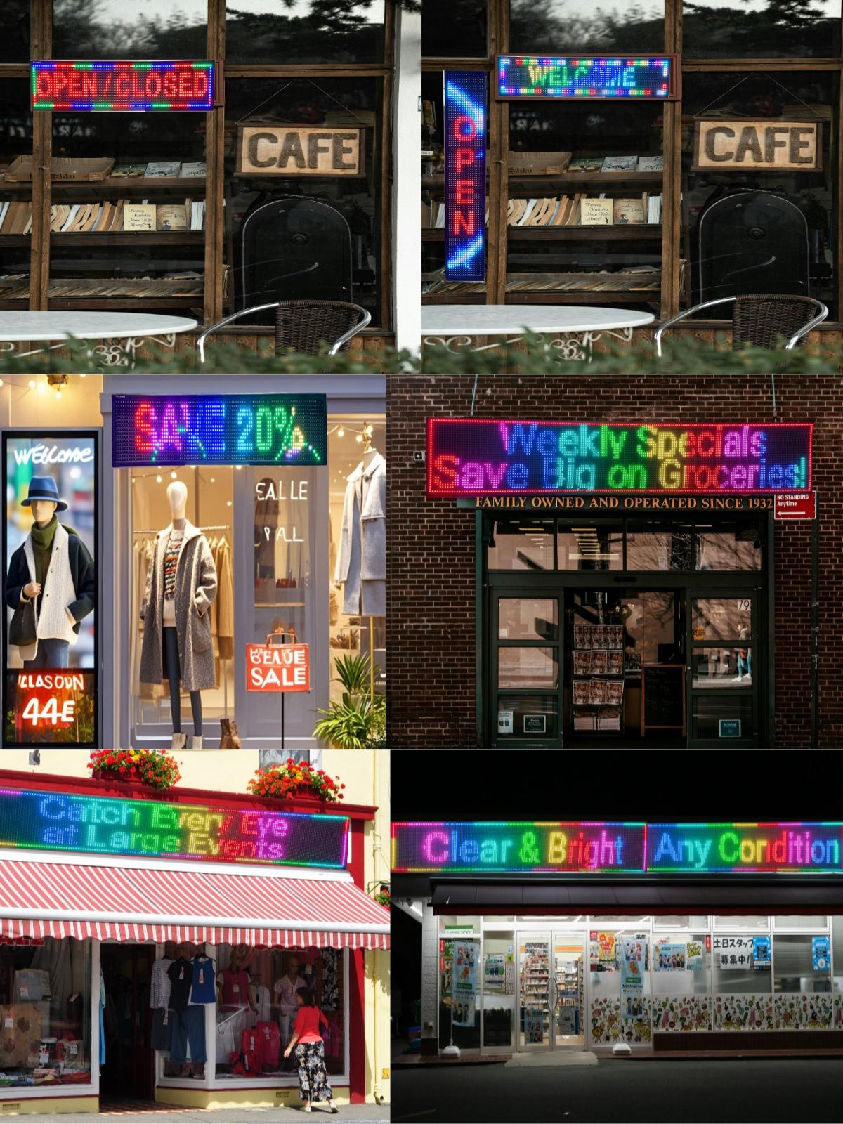 P10 Programmable Scrolling LED SIGN 40"×14" LED Display, 4000cd/m³ High Brightness led Display with WIFI+USB, Indoor Outdoor Digital Sign Screen, SMD Technology Open Sign for Advertising P10 Programmable Scrolling LED SIGN 40"×14" LED Display, 4000cd/m³ High Brightness led Display with WIFI+USB, Indoor Outdoor Digital Sign Screen, SMD Technology Open Sign for Advertising