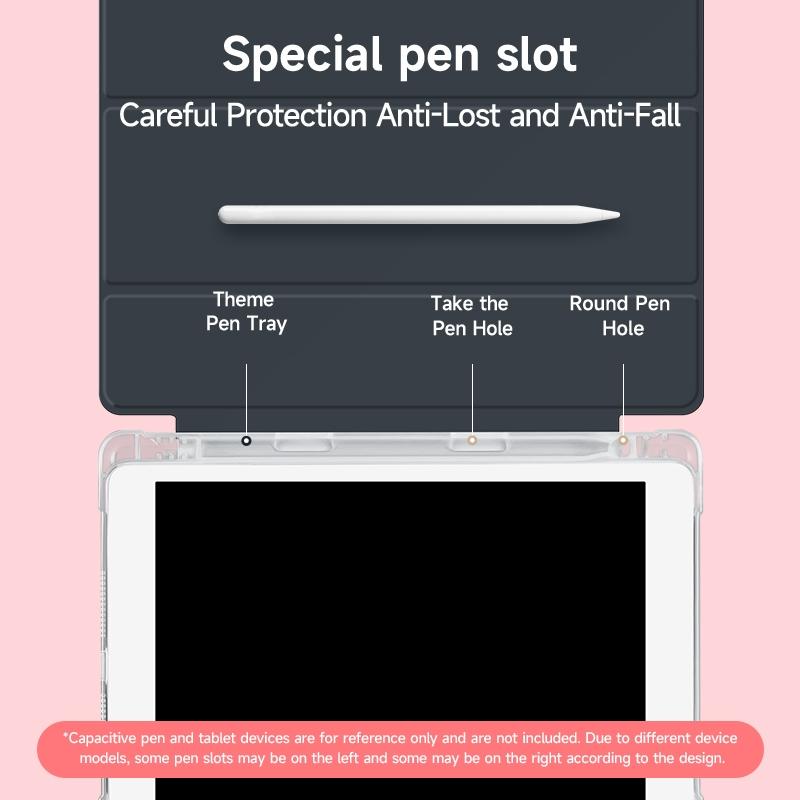 Fashion Cherry Pattern Tablet Case with Pen Slot, Adjustable Bracket Design Tablet Protective Cover, Soft Shell Tablet Protector for iPad, Tablet Casing