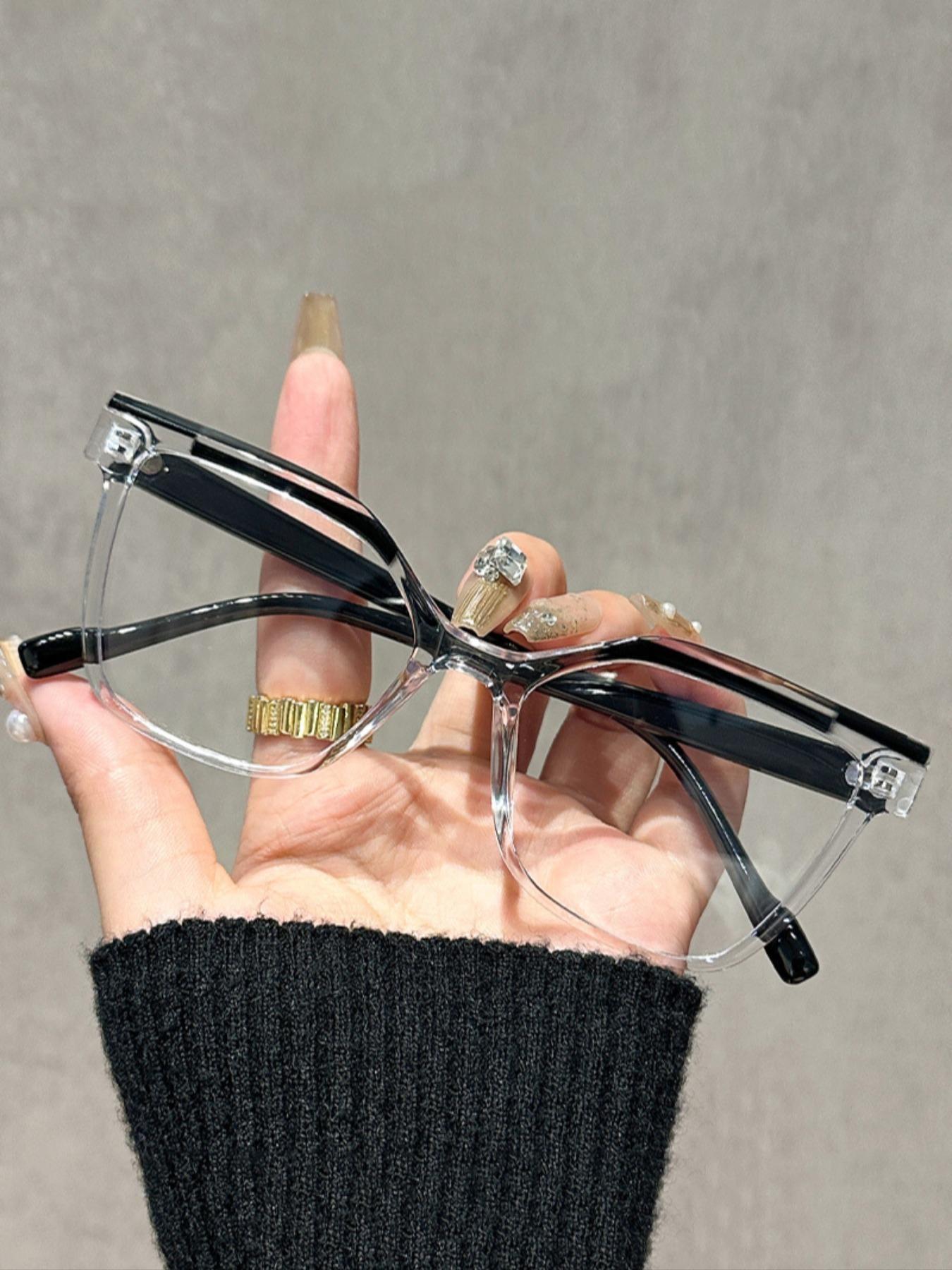 Reading Glasses with Metal Hinge - Minimalist Color Block Design, Fashion Presbyopic Eyewear +1.0 to +4.0
