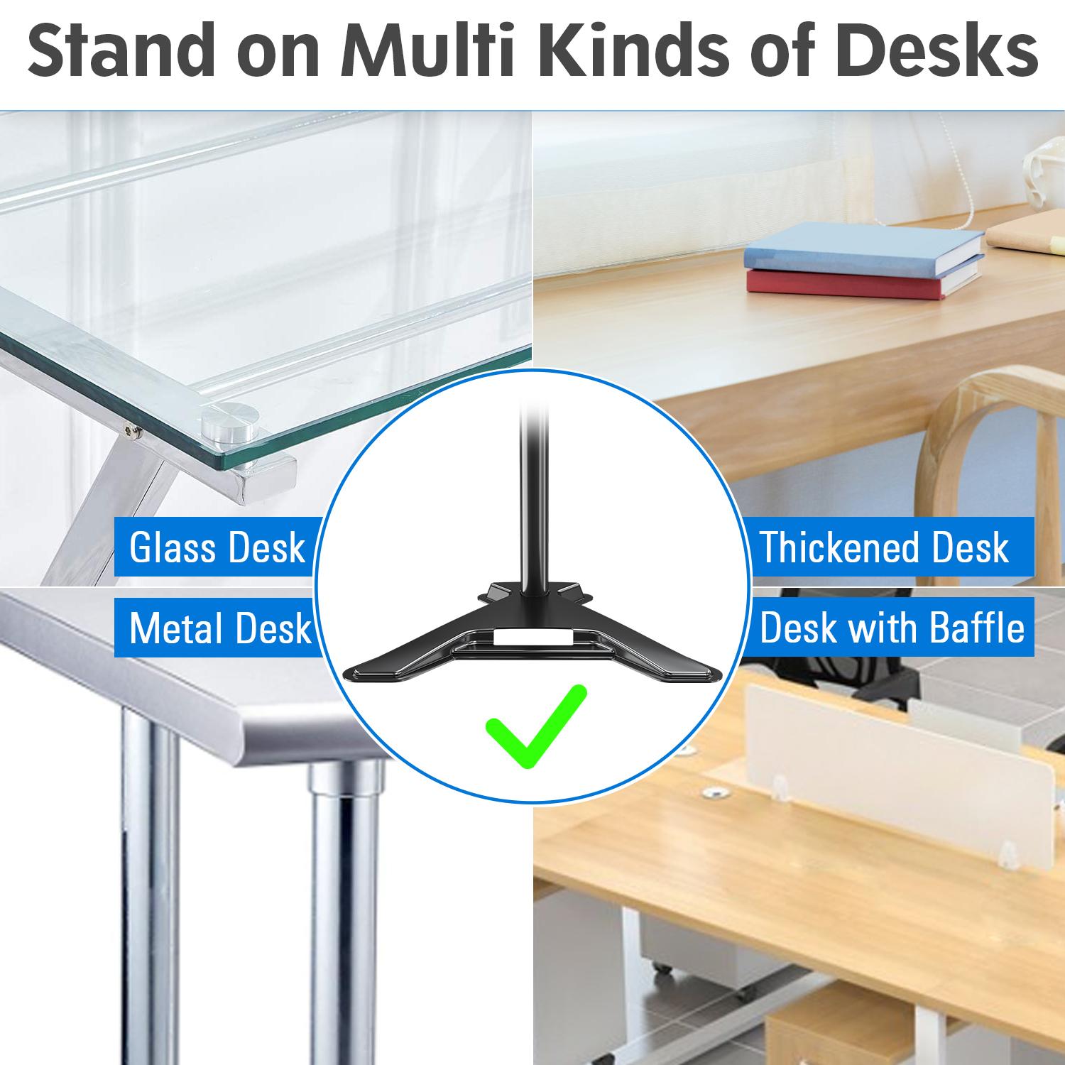 MOUNTUP 13"-27" Dual Monitor Stand - Freestanding & Height Adjustable Monitor Desk Mount MU1002