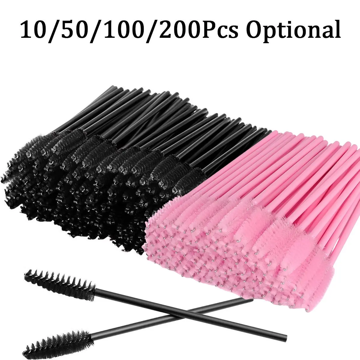 200/100/50/10 Eyelash Brushes, Mascara Sticks, Bendable Disposable Brow Rollers, False Eyelash Brush, Brow Roller, Castor Oil Brush