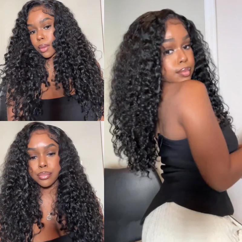 Recool Hair Yaki Loose Body Burmese Curly Yaki Straight V Part Wig Invisible Drawstring Human Hair Wig 180% 250% Density Real Scalp No Leave Out Glueless Wig High-Quality 100% Human Hair Beginner Friendly
