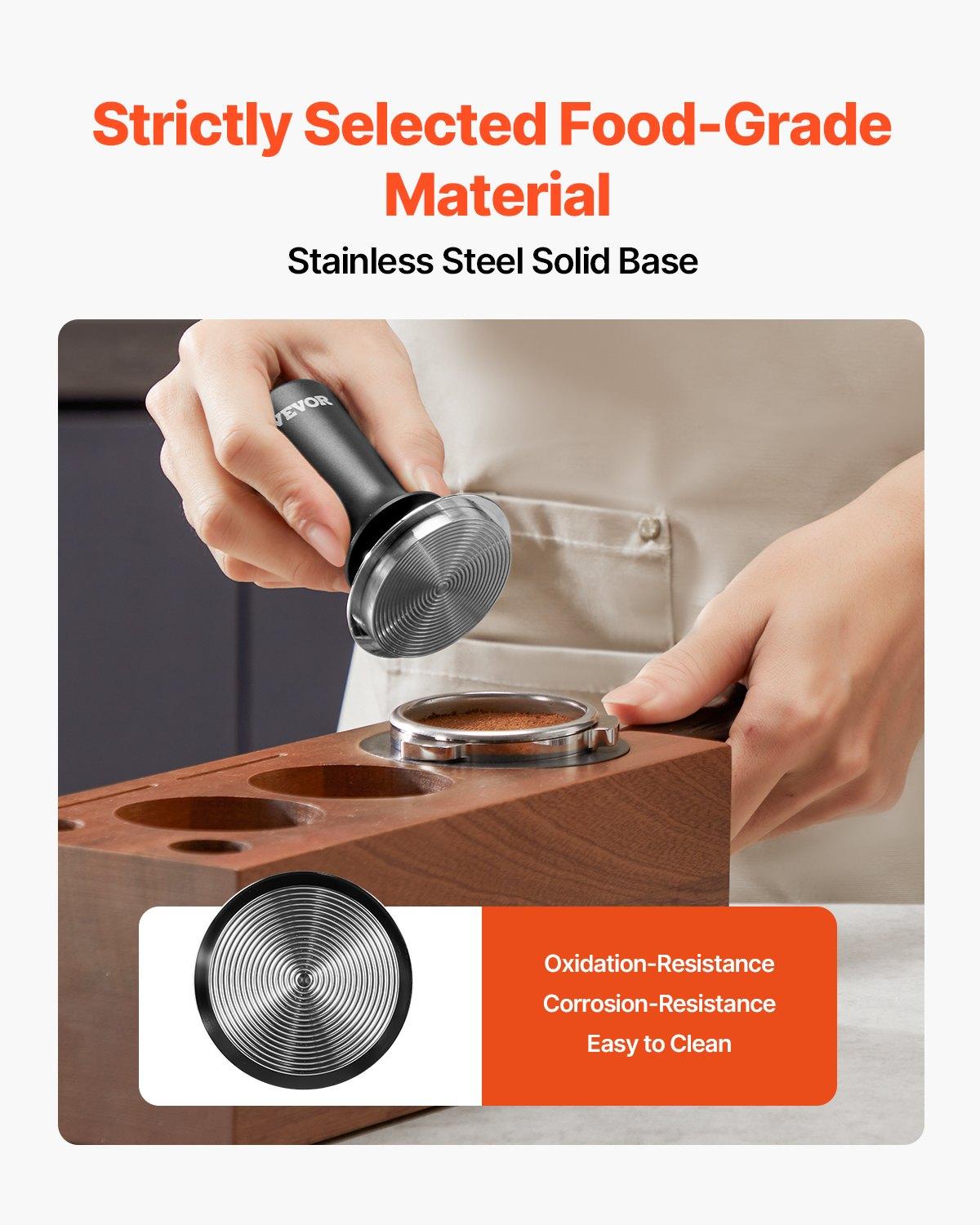 VEVOR Espresso Tamper 51mm, Spring Loaded Coffee Tamper, 30 lbs Tamper Tool Espresso, Stainless Tamper with Non-Slip Grip VEVOR Espresso Tamper 51mm, Spring Loaded Coffee Tamper, 30 lbs Tamper Tool Espresso, Stainless Tamper with Non-Slip Grip