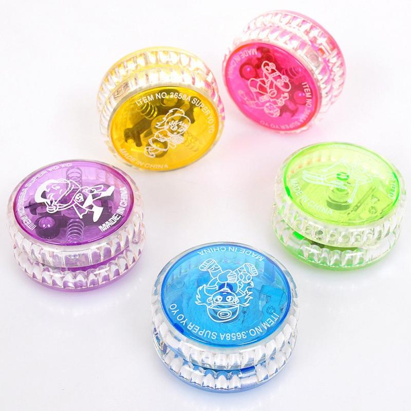3pcs Glowing Yo-Yo Set, Trick Ball with String, Ideal for Beginners, Boys & Adults, Automatic Bounce Technology, Random Colors & Patterns