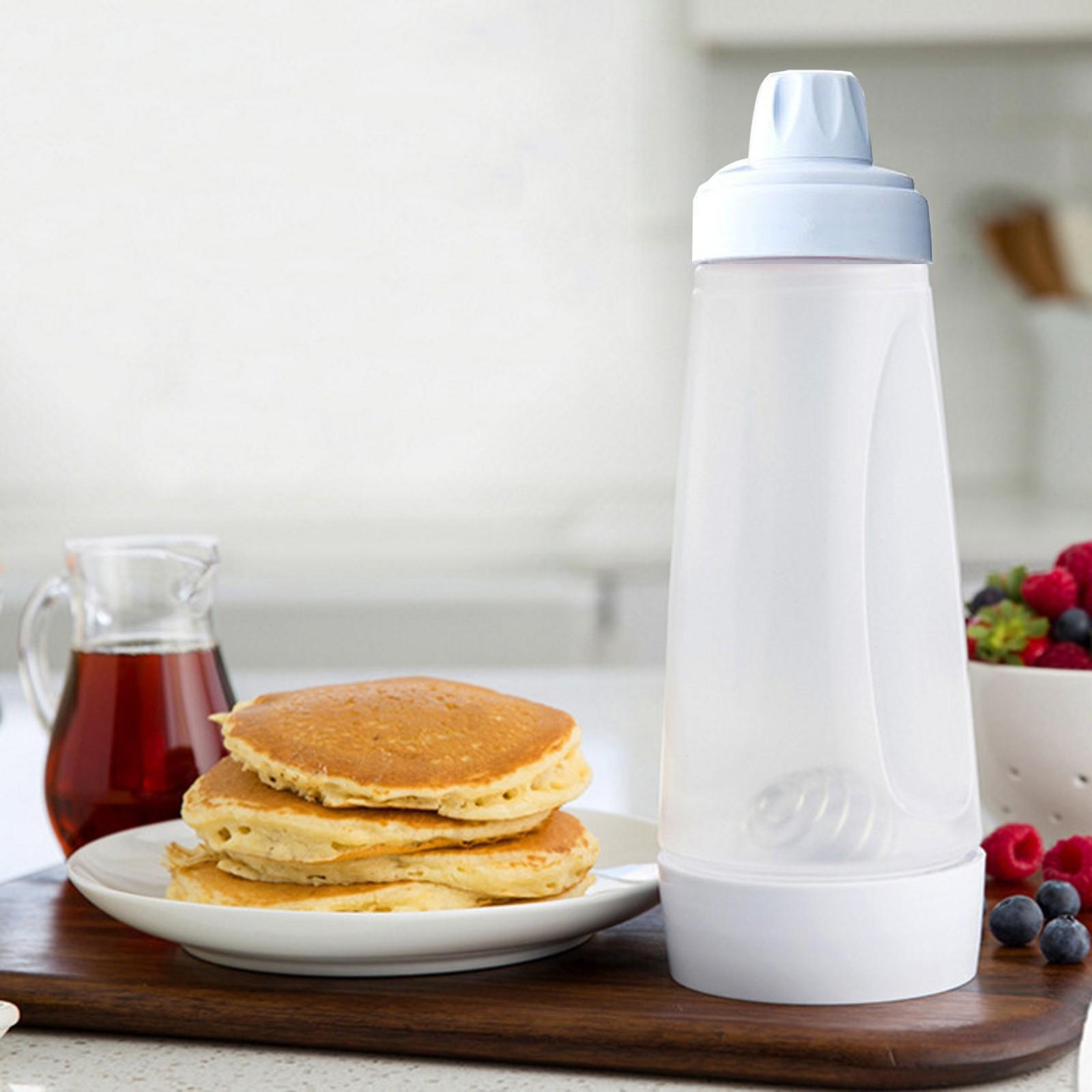 Hand-cranked waffle batter mixing bottle dispenser, cream mixing and dispensing pot with scale