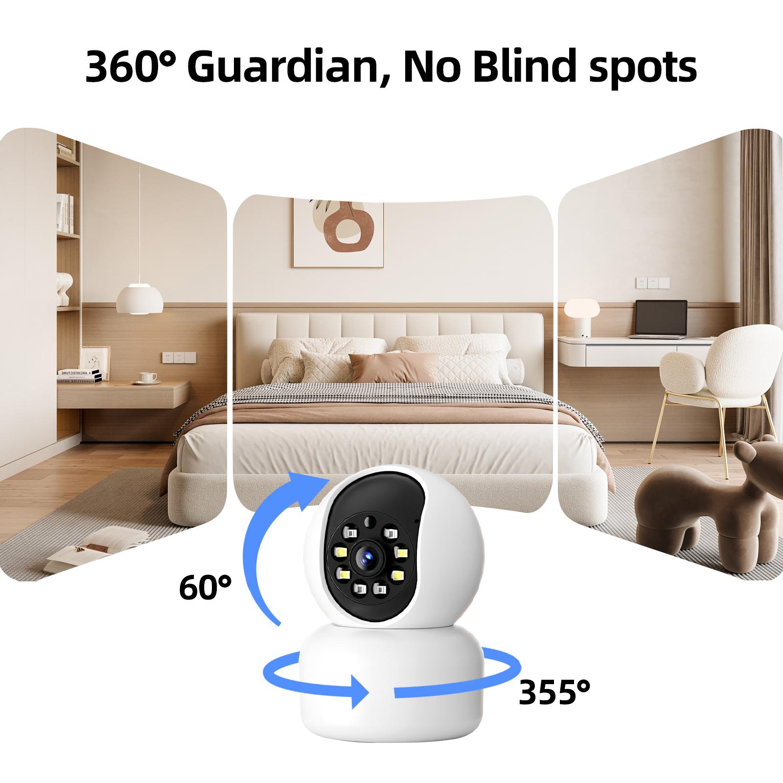Hawkray AI Intelligent Surveillance Camera 911 Alarm Easy Install Quick Setup Full Color Night Vision Two Way Audio Motion Detection Security System OpenAI Enabled Professional Alarm Monitoring US Local Cloud - Installation