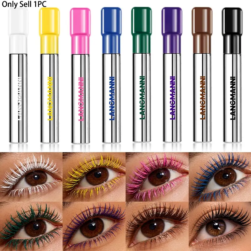 Bold Payoff Colored Mascara Waterproof Smudge Resistant Voluminous Lengthening Mascara Volumizing Cosmetic Makeup Silicone Brush Separates Lashes Multi Vivid Shades for Halloween and Party Looks