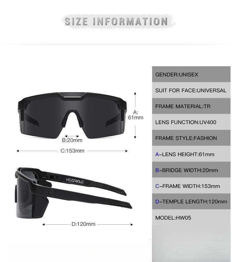 Heatwave Style Polarized Cycling Sunglasses for Men Women - UV400 Protection Large Frame Windproof Sports Goggles with American Flag Arms