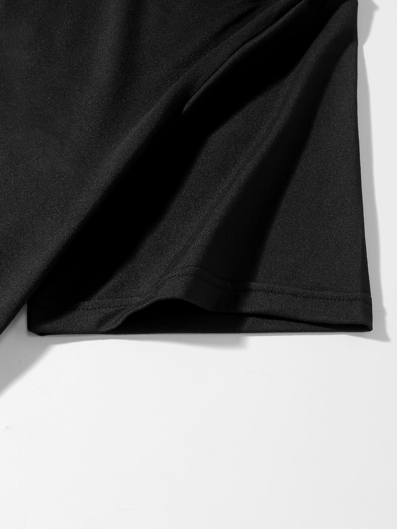 Men's Summer Street Style T-Shirt, Cartoon Cross Print, Slim-Fitting Long Sleeve, Fashionable Pure Cotton, Trendy Loose Fit