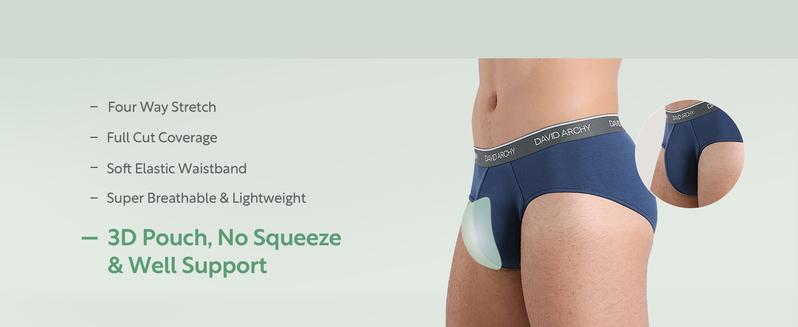David Archy Men's Underwear Bamboo Rayon Briefs Super Soft Comfort Cooling Pouch Briefs Pack for Boyfriend FathersDayGift Breathable Cotton Menswear
