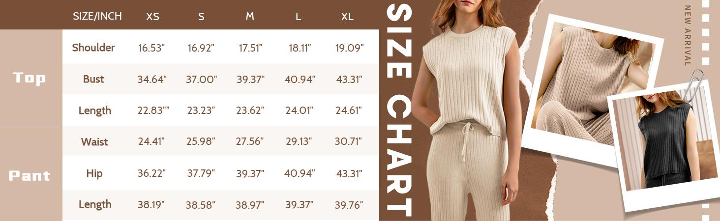 SCUSTY Women's 2 Piece Knitted Set Summer Outfits Pullover Sleeveless Vest High Waist Wide Leg Trousers Casual Suit Sportswear