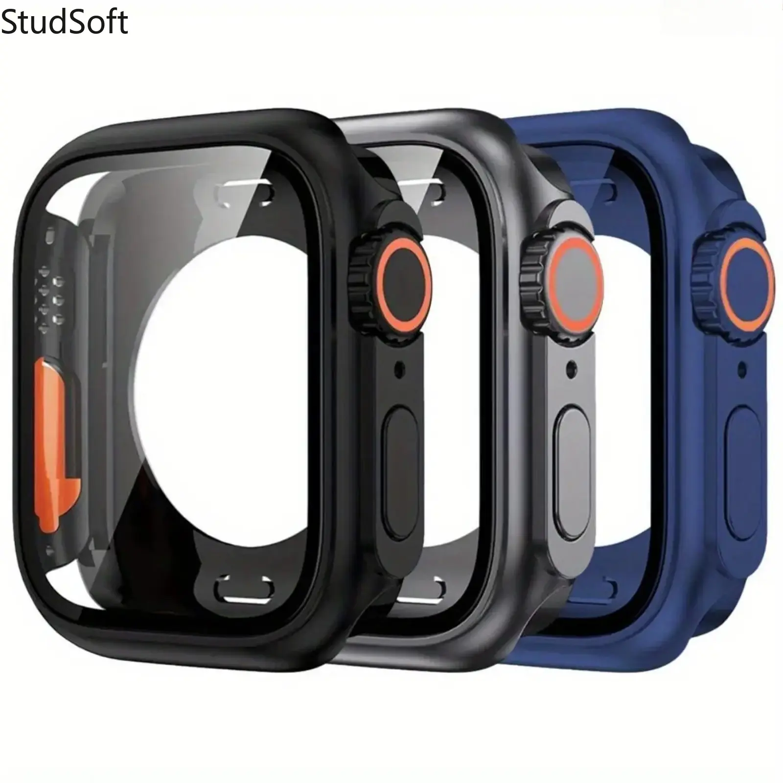 3Pack Premium Full Coverage Watch Case Compatible with iWatch Series 11 10 9 SE2 40mm 44mm 46mm Shockproof Anti-Scratch HD Screen Protector Cover