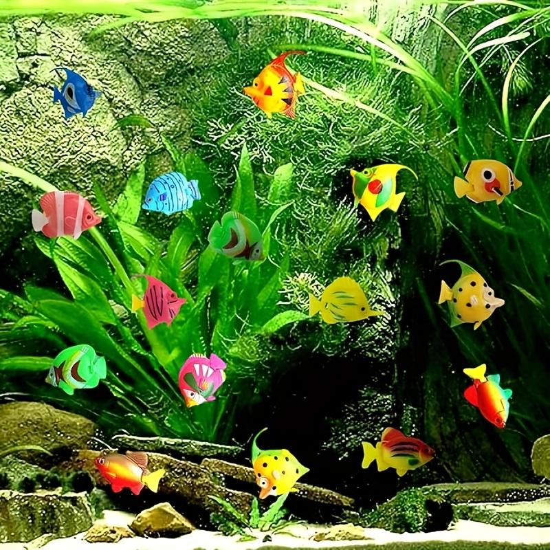 Random Color & Styles Artificial Fish Tank Decoration, 6 Counts Simulation Floating Fish, Aquarium Landscape Decorations, Aquarium Building Set