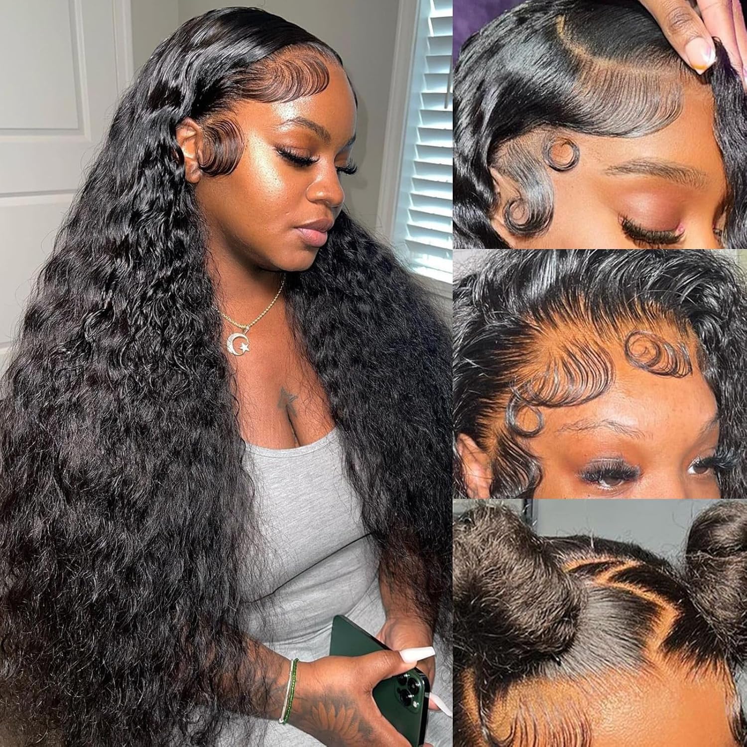 [30" = $116] Deep Wave 13x6 Lace Front Wigs Human Hair Wigs Brazilian Transparent Deep Curly Lace Frontal Wigs Human Hair Lace Front Wigs Pre Plucked 180% Density Natural Color TikTokShopBlackFriday