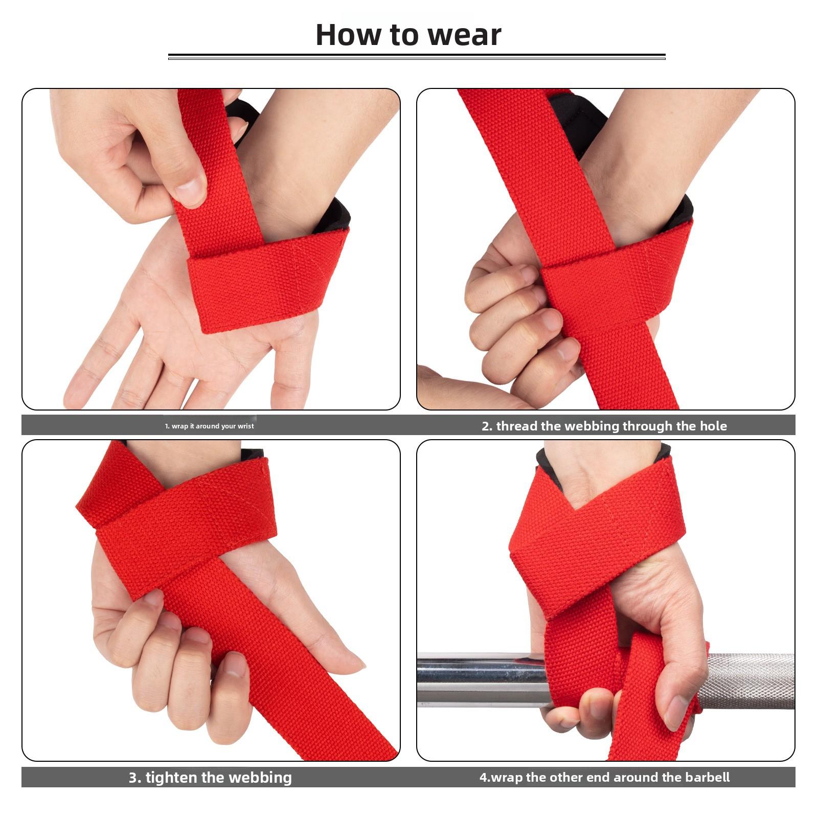 Deadlift assist strap, non-slip cowhide thickened wrist guard, grip strap, wrap-around gym home equipment