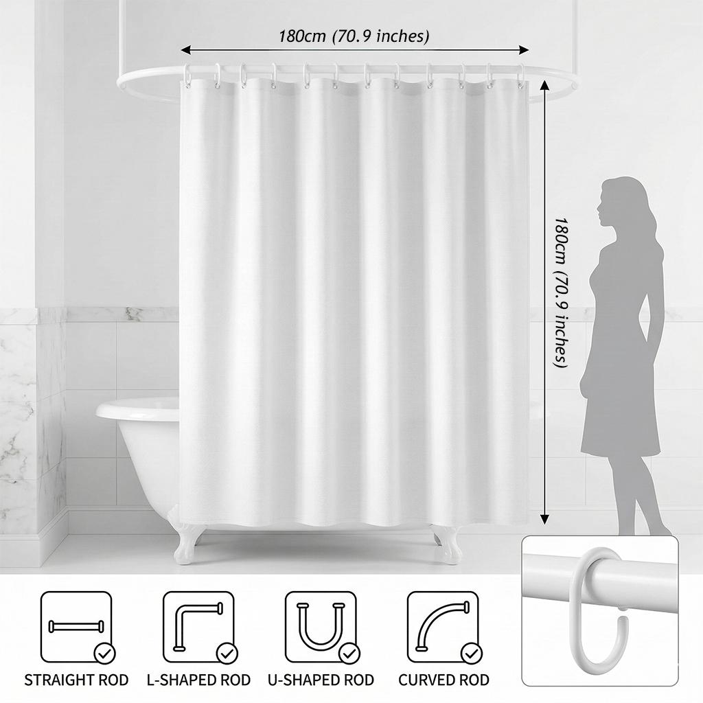 Hand Drawn Doodle Shower Curtain Brunch Shower Curtain Unique Bathroom Decor Housewarming Coffee Pastry Breakfast Goose Egg Strawberry Peach