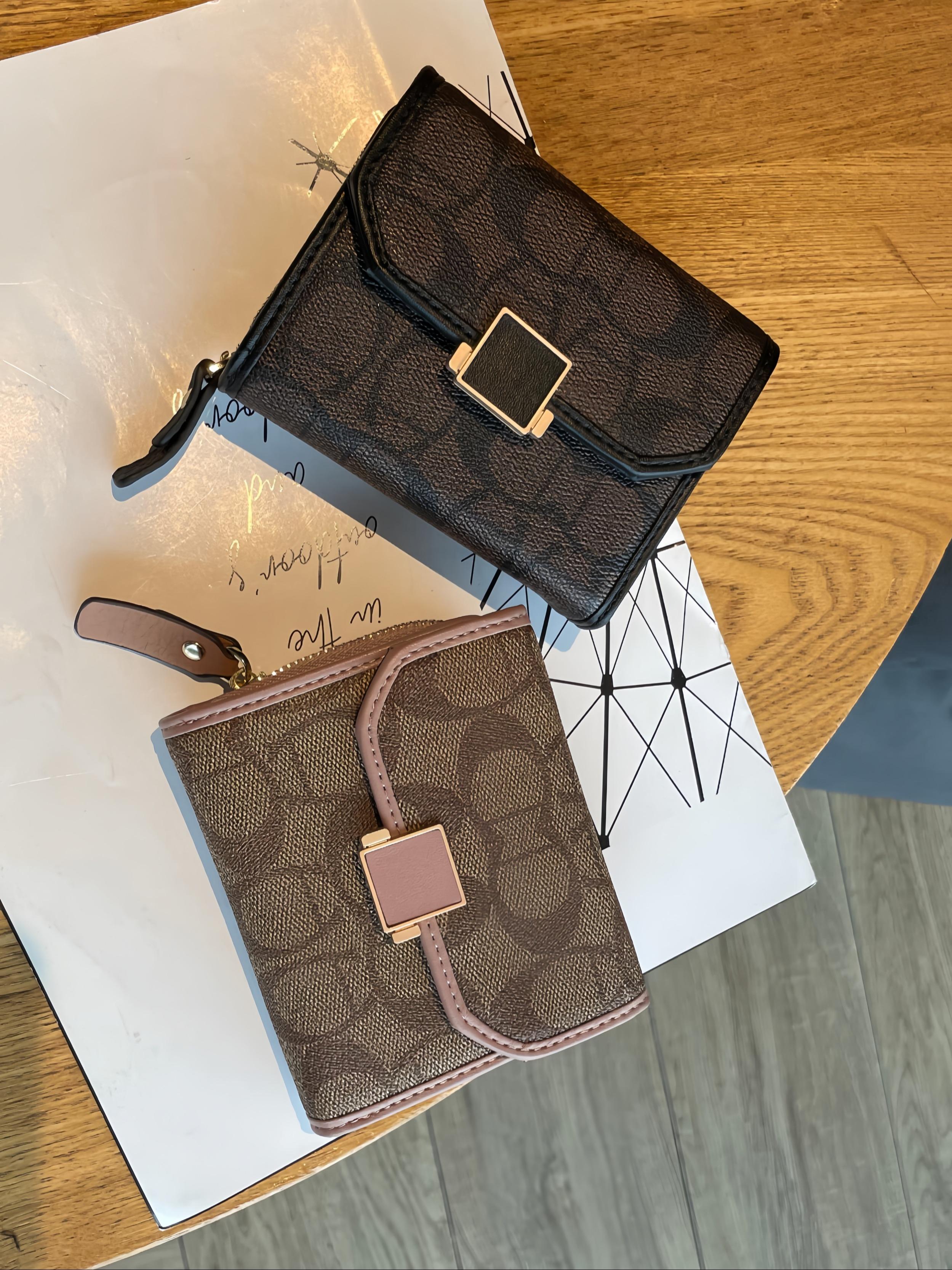 Women's Short Wallet Card Holder, New Foldable Leather Coin Purse, Unique Design High-End Small Wallet, Trendy Fashion Accessory