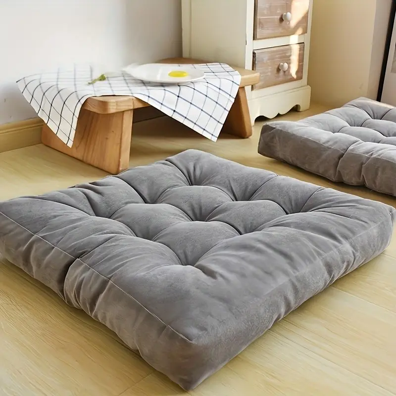 1pc Larger Thickened Square Plush Seat Cushion Futon Cushion Dining Chair Cushion Tatami Floor Cushion Office Computer Chair Soft Seat Cushion